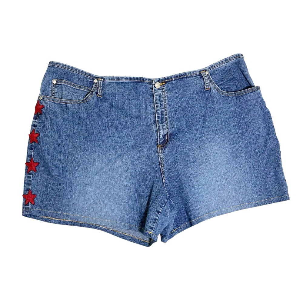 LA Blues Vintage Y2K Denim Low Rise Star Appliquéd Shorts size 24